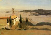 Corot, Jean-Baptiste-Camille - Volterra - Church and Bell Tower